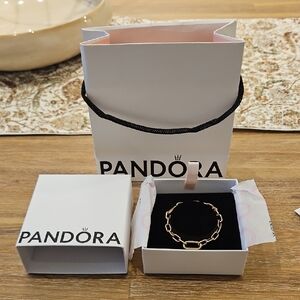 Pandora Rose Gold Link Bracelet with Polished Finish